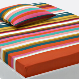 Paraiso Striped Cotton Fitted Sheet - thumbnail 1