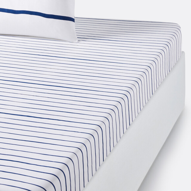Glenans Nautical Striped 100% Cotton Fitted Sheet