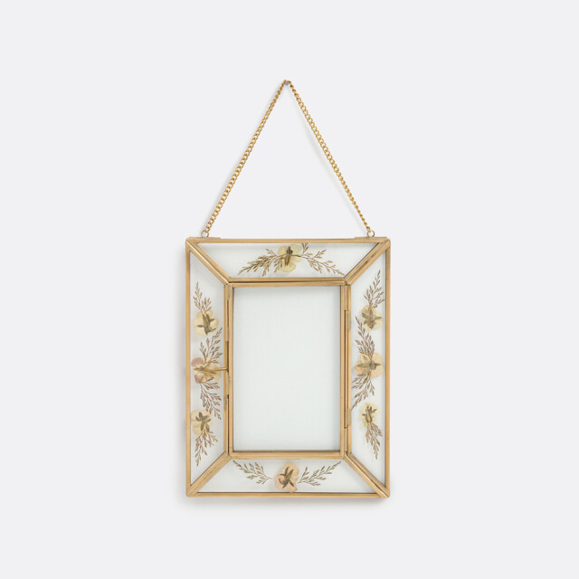 Uyova Hanging Photo Frame with Flowers, H23cm - image 1
