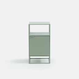 Miva Steel Bedside Table in Steel with 1 Door - thumbnail 3