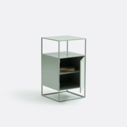 Miva Steel Bedside Table in Steel with 1 Door - thumbnail 4