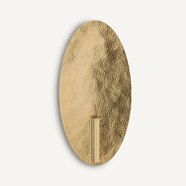 Lunou Oval Wall Sconce with Candle Holder/Bud Vase in Brass - image 1