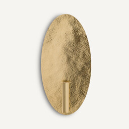 Lunou Oval Wall Sconce with Candle Holder/Bud Vase in Brass - thumbnail 1