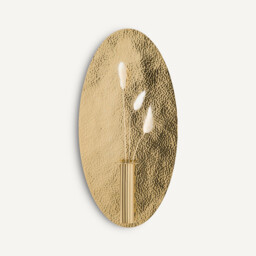 Lunou Oval Wall Sconce with Candle Holder/Bud Vase in Brass - thumbnail 4