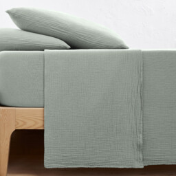 Kumla Plain Cotton Muslin Flat Sheet - thumbnail 1