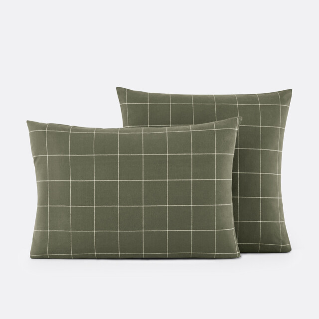 Charlie Khaki Brushed Cotton Pillowcase - image 1