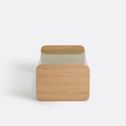 Ericson Coffee Table in Oak Veneer and Tempered Glass - thumbnail 4