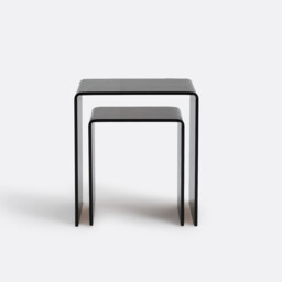 Set of 2 Joan Nesting Side Tables in Tempered Glass - thumbnail 3