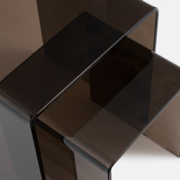 Set of 2 Joan Nesting Side Tables in Tempered Glass - thumbnail 4
