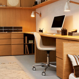 Working 165cm Oak Veneer Corner Desk - thumbnail 2
