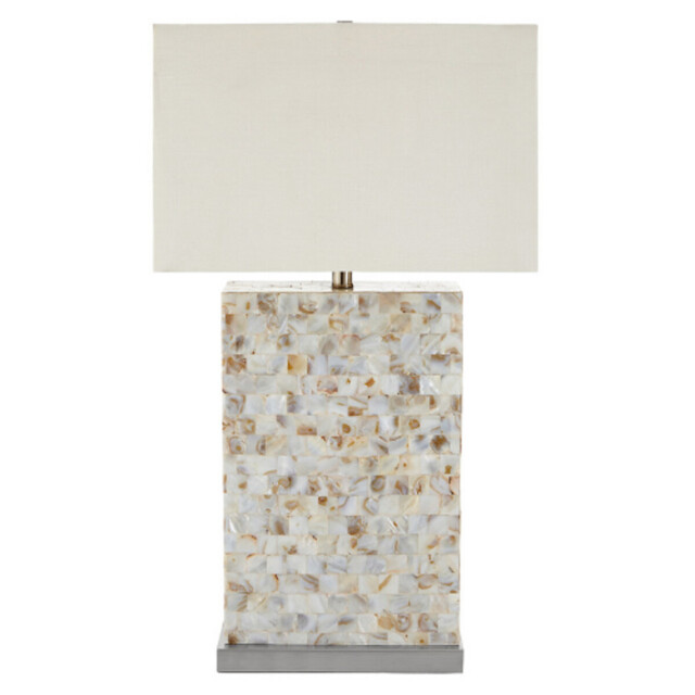 Natural Mosaic Shell Rectangular Column Base Table Lamp