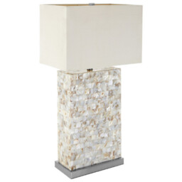 Natural Mosaic Shell Rectangular Column Base Table Lamp - thumbnail 2