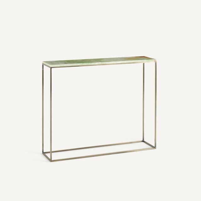 Mahaut Jade and Metal Console Table - image 1