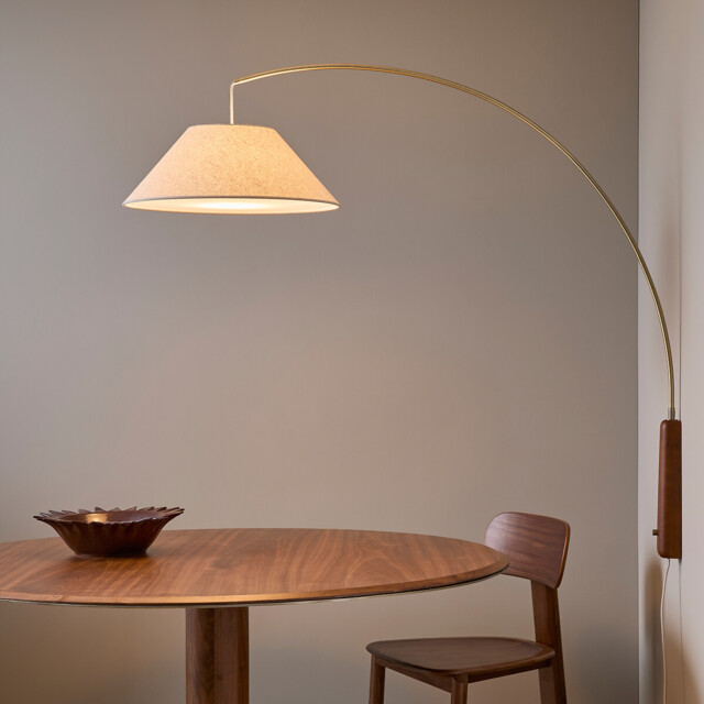 Nestwood Articulated Wall Light in Stained Oak and Linen - image 1