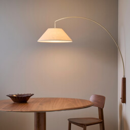 Nestwood Articulated Wall Light in Stained Oak and Linen - thumbnail 3
