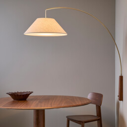 Nestwood Articulated Wall Light in Stained Oak and Linen - thumbnail 4