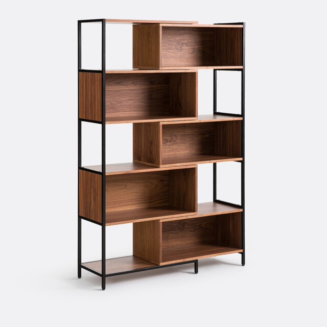Volga Modular Bookcase in Walnut Veneer - image 1