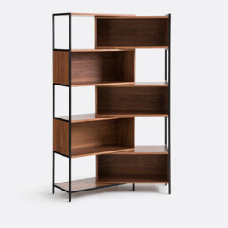 Volga Modular Bookcase in Walnut Veneer - thumbnail 4
