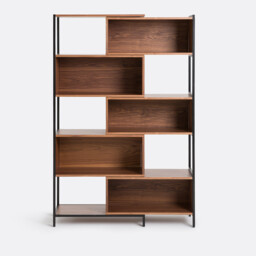 Volga Modular Bookcase in Walnut Veneer - thumbnail 3