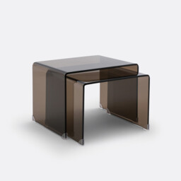 Set of 2 Joan Tempered Glass Nesting Coffee Tables