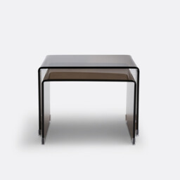 Set of 2 Joan Tempered Glass Nesting Coffee Tables - thumbnail 3