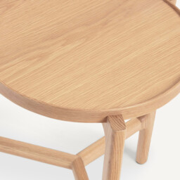 Alyasa Side Table in Oak and Oak Veneer - thumbnail 3