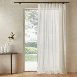 Halka 100% Organic Washed Cotton Voile Sheer Curtain Panel - thumbnail 1