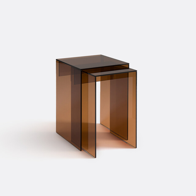 Set of 2 Mendo Side Tables in Tempered Glass - image 1