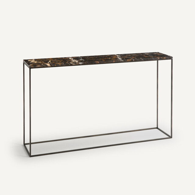 Ambrette L125cm Amber Marble & Metal Console Table - image 1