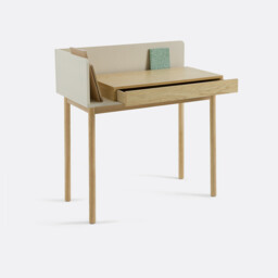 Graphy 1 Drawer Desk in Oak Veneer - thumbnail 4