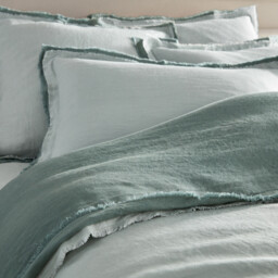 Alhanasia Washed Linen Duvet Cover with Double Fringe - thumbnail 2