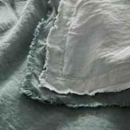 Alhanasia Washed Linen Duvet Cover with Double Fringe - thumbnail 4