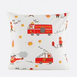 Pompier Bis Firefighter Print 30% Recycled Cotton Child's Pillowcase - thumbnail 2