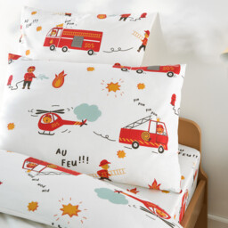Pompier Bis Firefighter Print 30% Recycled Cotton Child's Pillowcase - thumbnail 4
