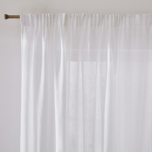 Aron Voile Panel in Polyester and Linen with Pencil Pleat and Wave - image 1