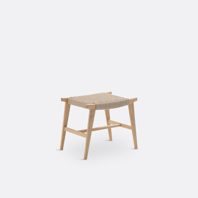Kioto Oak & Woven Braided Stool - image 1