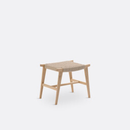 Kioto Oak & Woven Braided Stool - thumbnail 1
