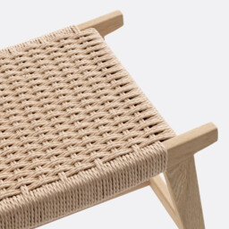 Kioto Oak & Woven Braided Stool - thumbnail 4