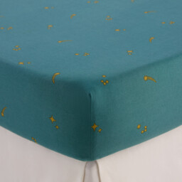 Egor Rocket Print 30% Recycled Washed Cotton Child's Fitted Sheet Cotton with 25cm Flap - thumbnail 2