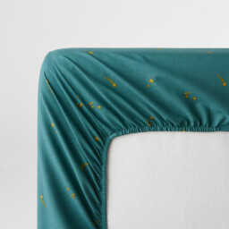 Egor Rocket Print 30% Recycled Washed Cotton Child's Fitted Sheet Cotton with 25cm Flap - thumbnail 3
