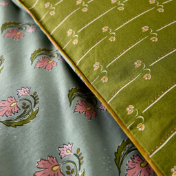 Ina Floral Print Washed Cotton Duvet Cover - thumbnail 4