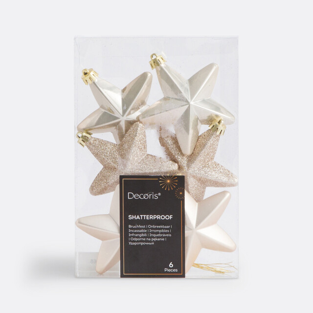 Set of 6 Caspar Star Shaped Christmas Baubles - image 1