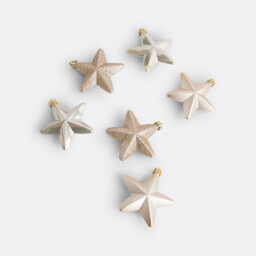 Set of 6 Caspar Star Shaped Christmas Baubles - thumbnail 2