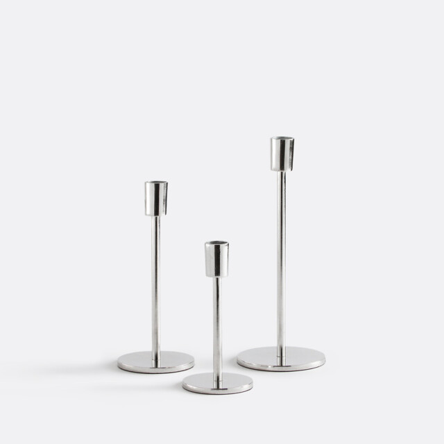 Set of 3 Oror Candle Holders in Chrome-Plated Aluminium - image 1