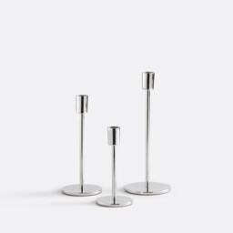 Set of 3 Oror Candle Holders in Chrome-Plated Aluminium - thumbnail 1
