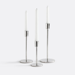 Set of 3 Oror Candle Holders in Chrome-Plated Aluminium - thumbnail 4