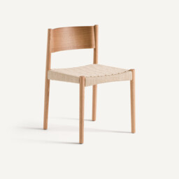 Izie Solid Ash Chair with Woven Paper Cord Seat - thumbnail 1