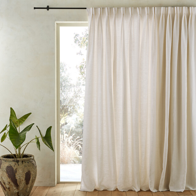 Cotton Lined Linen Curtain, Flemish Pleats, Colin - image 1