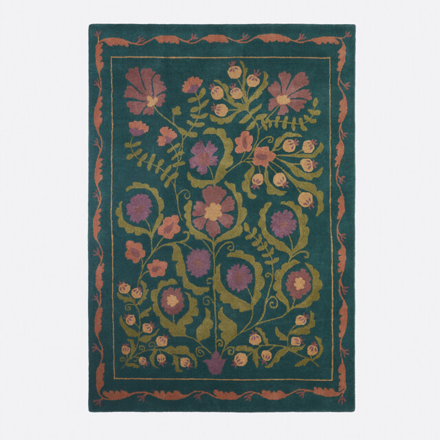 Antonia Floral Print 100% Wool Rug - image 1
