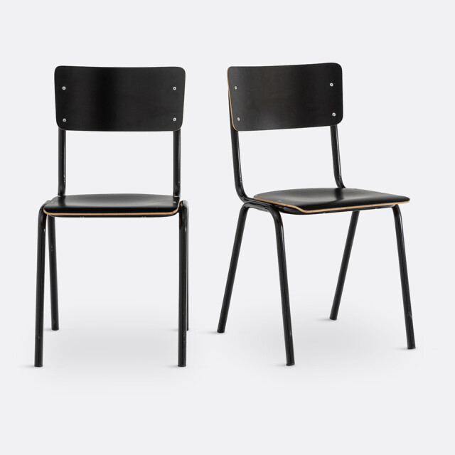 Set of 2 Hiba Stackable School Chairs - image 1